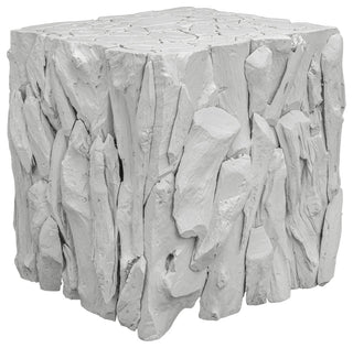 Uttermost Teak Root White Bunching Cube