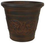 Sunnydaze Arabella Outdoor Flower Pot Planter , Rust Finish, 16", Single