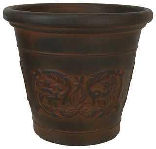 Sunnydaze Arabella Outdoor Flower Pot Planter , Rust Finish, 16", Single