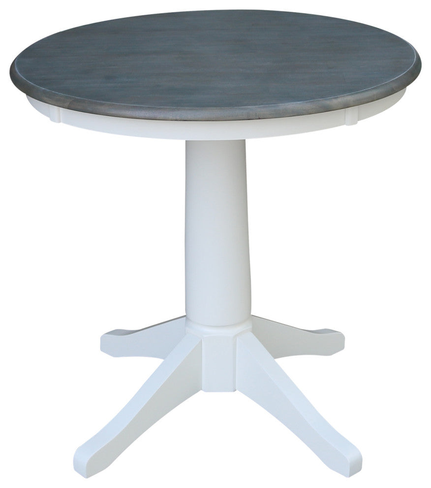 30" Round Pedestal Dining Table with 2 Madrid Ladderback Chairs