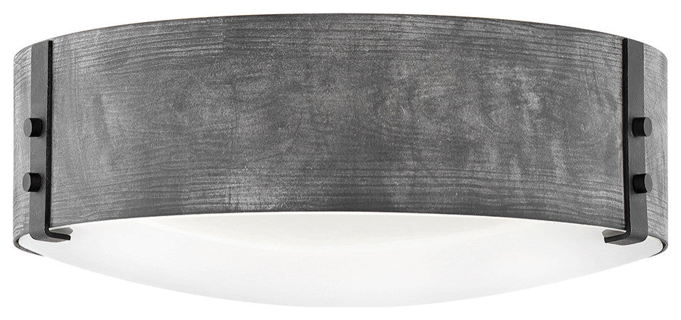Hinkley Sawyer Medium Flush Mount, Aged Zinc