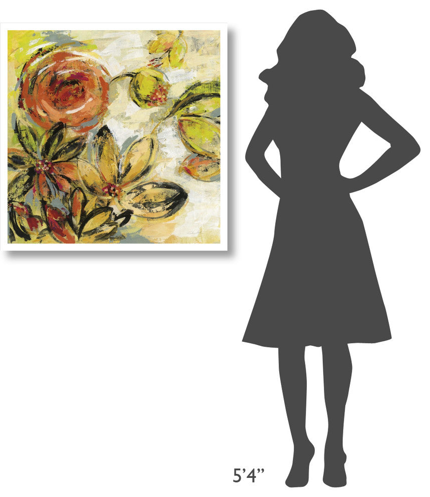 "Floral Joy" Digital Paper Print by Silvia Vassileva, 32"x32"