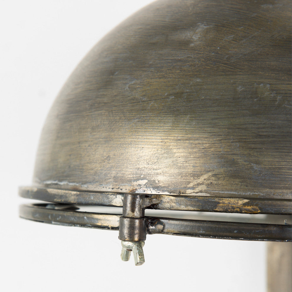 Tazb Gold Metal Antiqued Round Wall Sconce, 61" x 22"