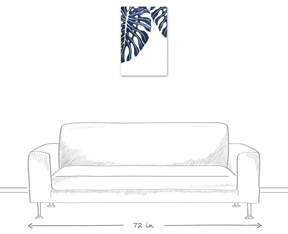 Tropical Indigo Leaves 16x24 Canvas Wall Art