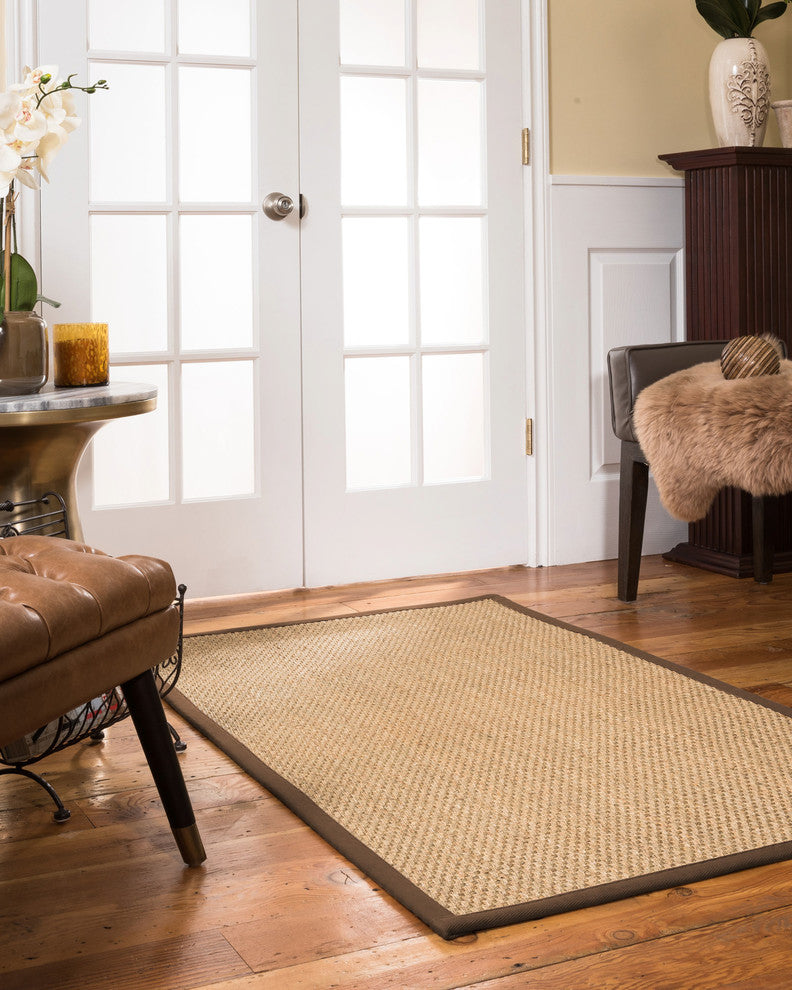 Natural Area Rugs, 7' Round, 100% Natural Fiber Marina, Seagrass Beige,Handmade