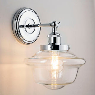 Lavagna 1 Light Schoolhouse Wall Sconce with LED Bulbs, Polished Chrome