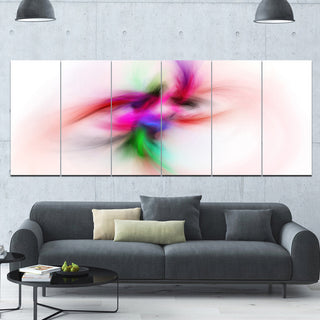 Colorful Electromagnetic Field, Abstract Wall Art Canvas, 70"x28", 6 Panels