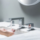Cube 8" Widespread Bathroom Sink Faucet With Drain Assembly, Chrome