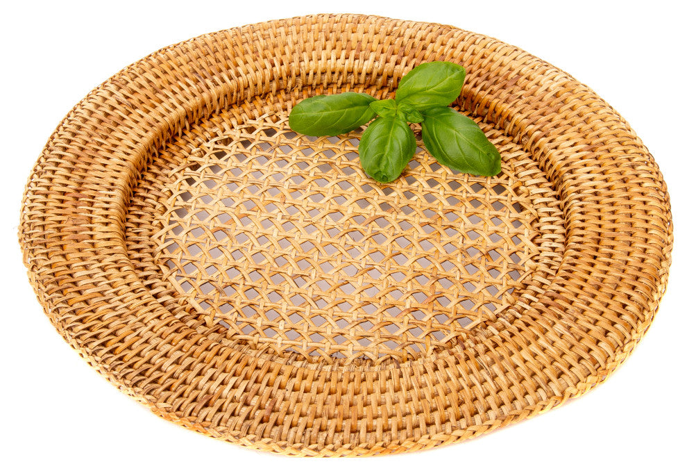 Artifacts Rattan™ Open Weave Charger, Honey Brown, 13"x13"