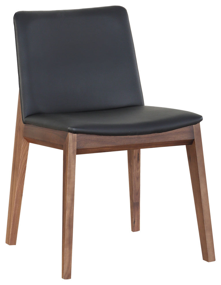 Mid - Century Modern Deco Dining Chair Black Pvc - M2 - Black