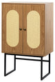 Wood Double Door Accent Cabinet with Interior Shelves , Brown, 26'' X 15''