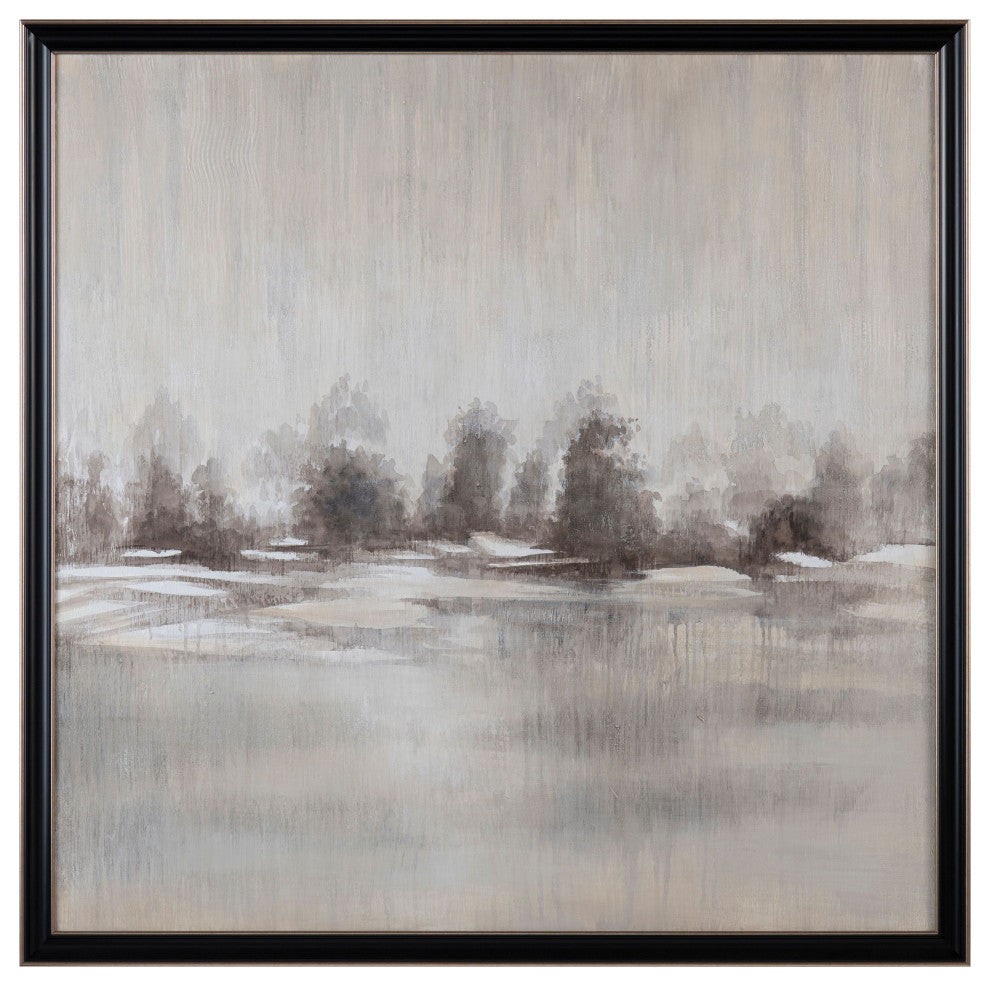 Shaded Escape Canvas Wall Art With Black and Champagne Frame
