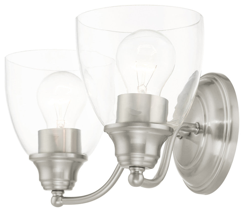 Brushed Nickel Transitional, Colonial, Vanity Sconce