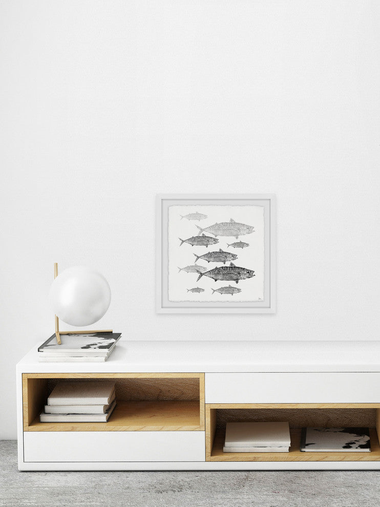 "Freshwater Fish" Framed Painting Print, 32"x32"