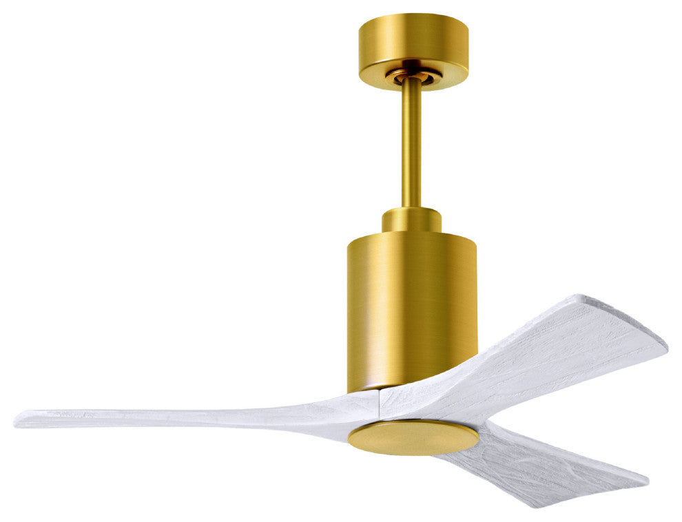 Patricia-3 3-Blade Ceiling Fan, LED Light Kit, Brushed Brass/Matte White, 42