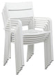 Benzara BM287803 6 Piece Dining Chair Set, White Aluminum Frame, Stackable