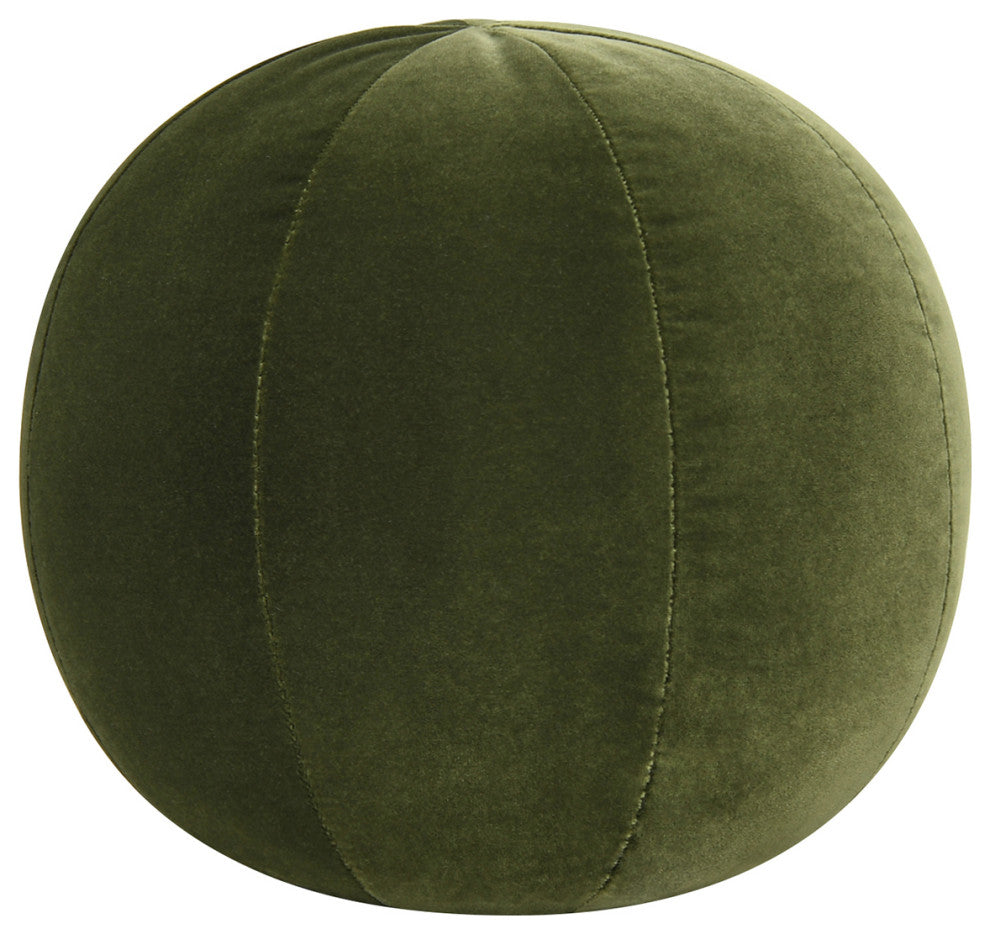 Luna 12" Round Sphere Accent Ball Throw Pillow, Olive Green