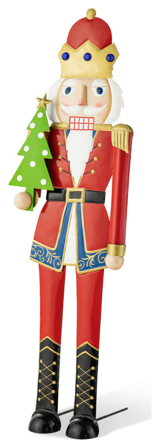 43.25"H Metal Christmas Nutcracker Yard Stake