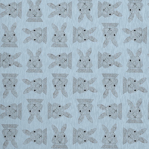 Criss Cross Bunnies Easter Chenille Rug, After Rain Blue, 5'x7'