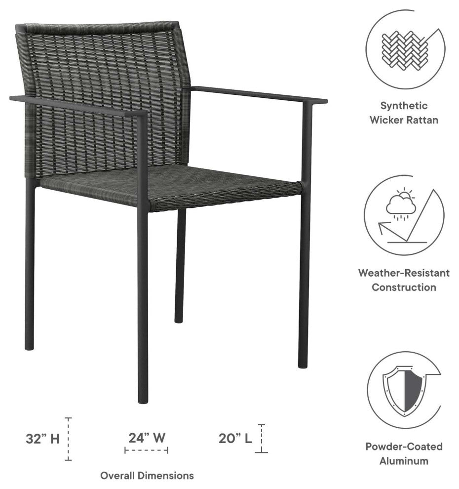 Lagoon Outdoor Patio Dining Armchairs Set of 2