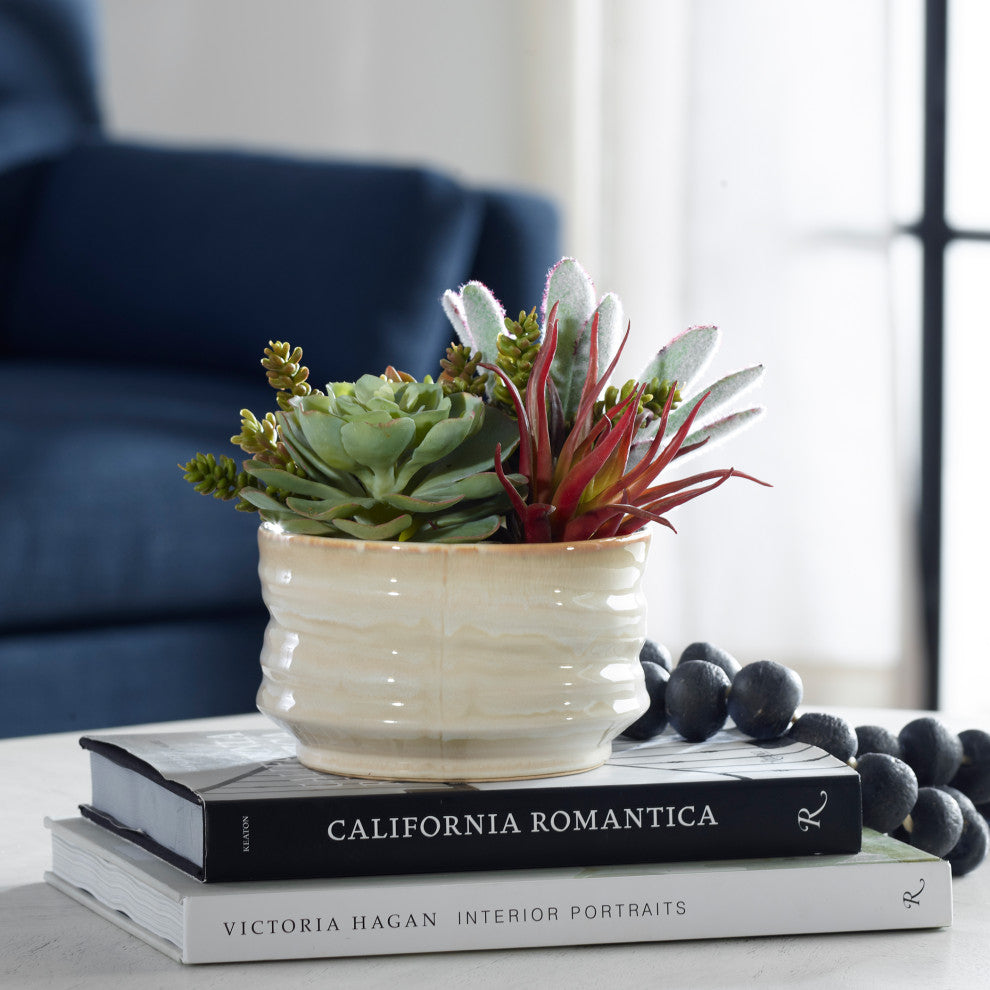 Lifestyle image showing the plant arrangement in a living room setting.