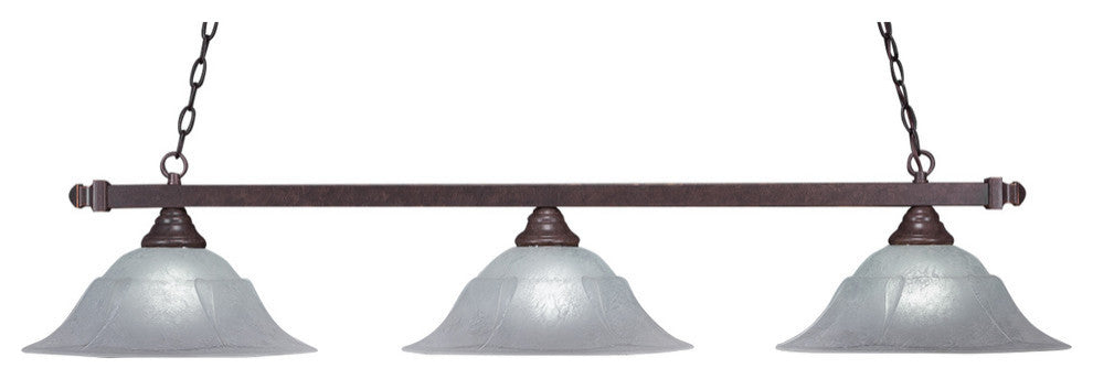 Square 3-Light Bar, Dark Granite/White Marble