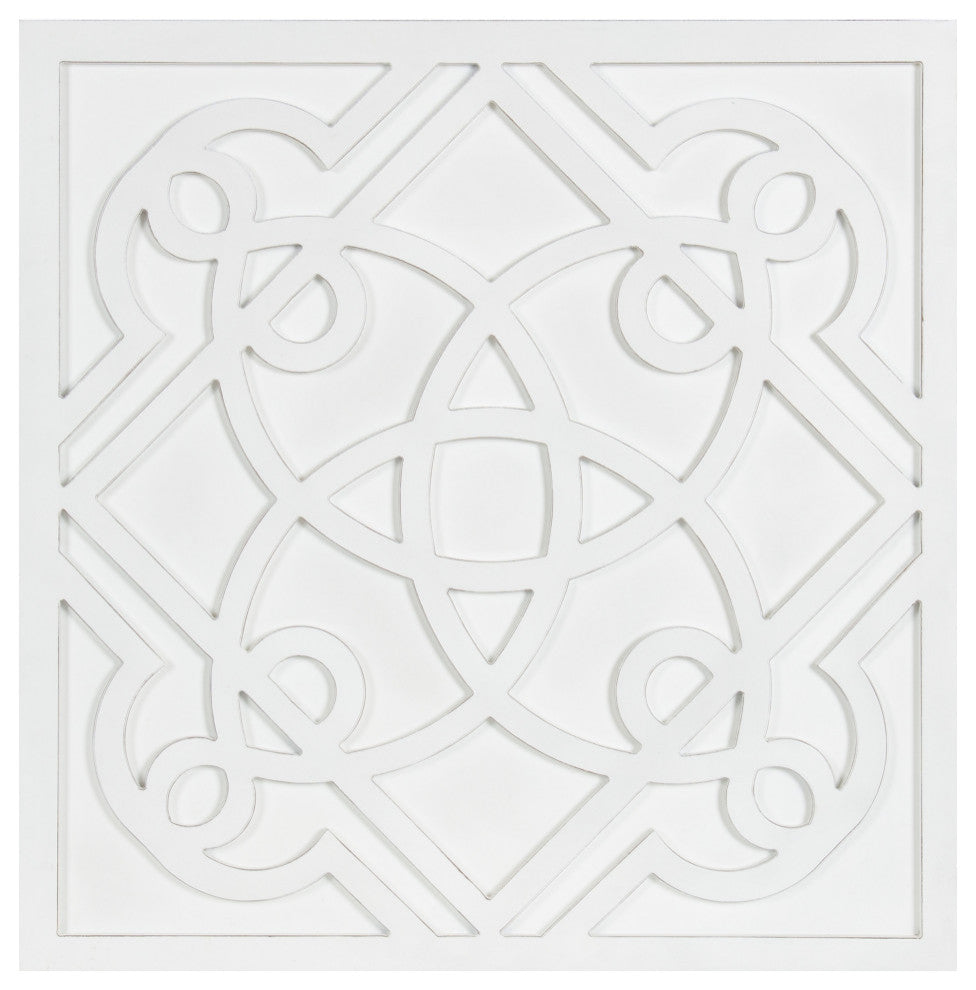 Mercador Wall Art Plaque, White, 24x24