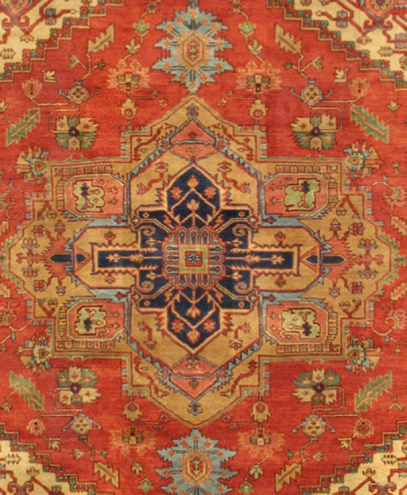 Pasargad Home Serapi Collection Hand-Knotted Rust Wool Area Rug, 2'x3'1"