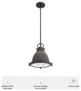 Hunter Bridgemoor Noble Bronze 1-Light Pendant Ceiling Light Fixture