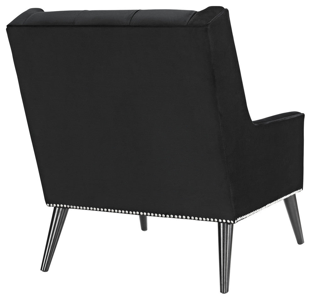 Modern Black Peruse Velvet Armchair