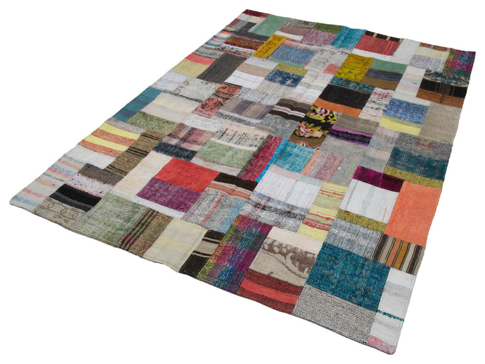 Rug N Carpet - Handmade Oriental 5' 7'' x 7' 10'' Rustic Patchwork Kilim Rug