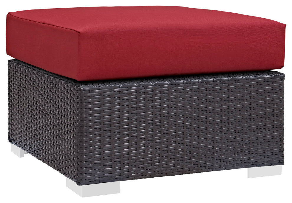 Convene 8 Piece Outdoor Patio Sectional Set, Espresso Red