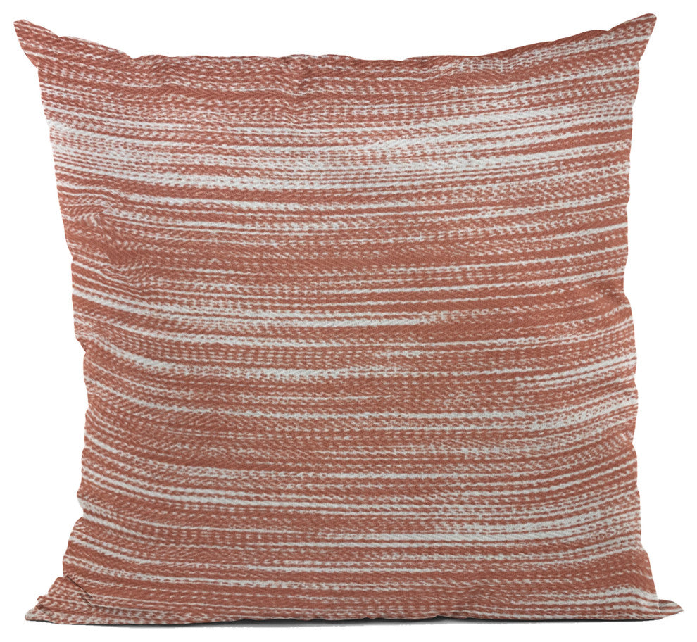 Plutus Red Beige Shower Stripe Luxury Throw Pillow, 24"x24"