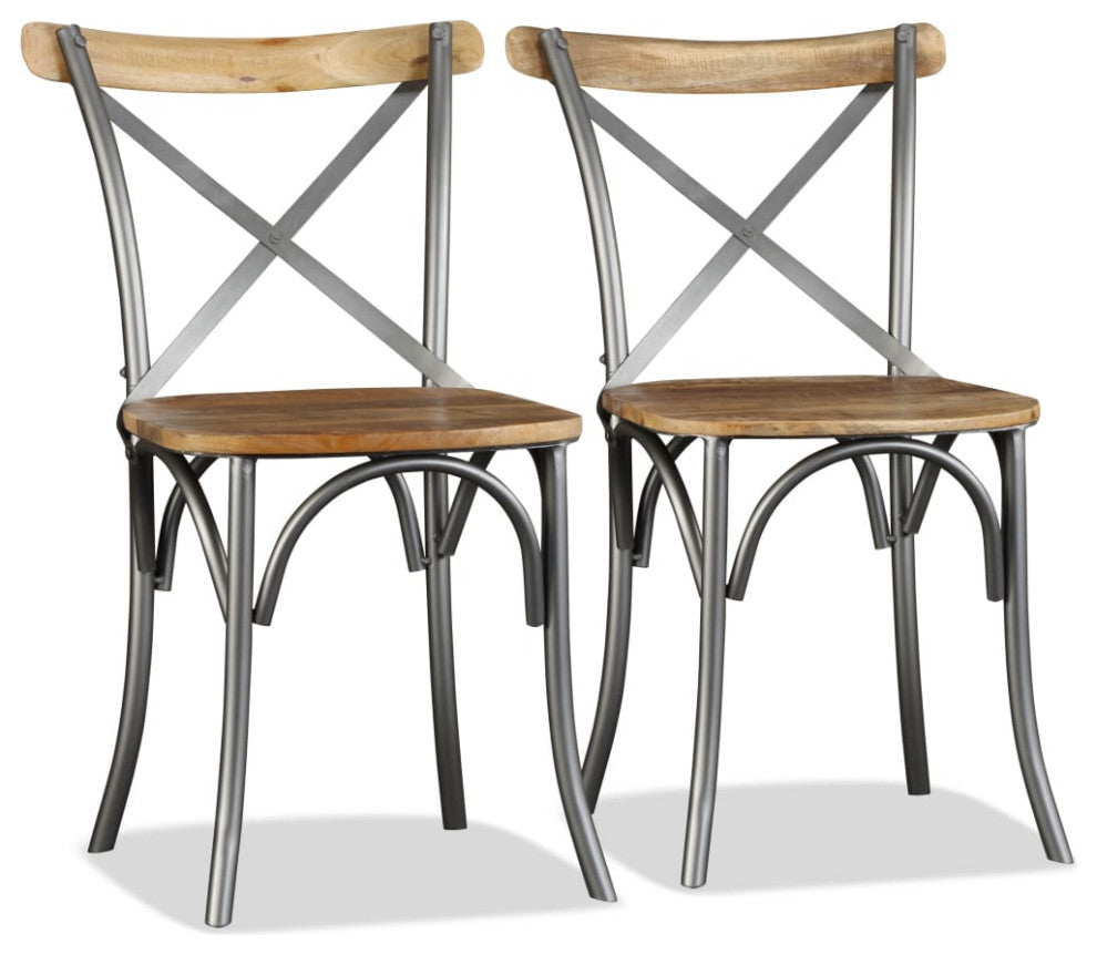 vidaXL Dining Chairs 2 pcs Solid Mango Wood
