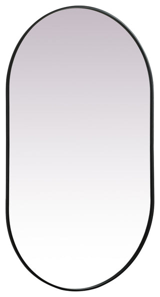 Home Living Metal Frame Oval Mirror 36x60 Inch, Black