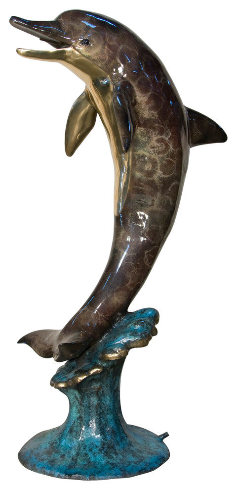 64" Dolphin on a Wave, Special Patina, Style NC Sculpture
