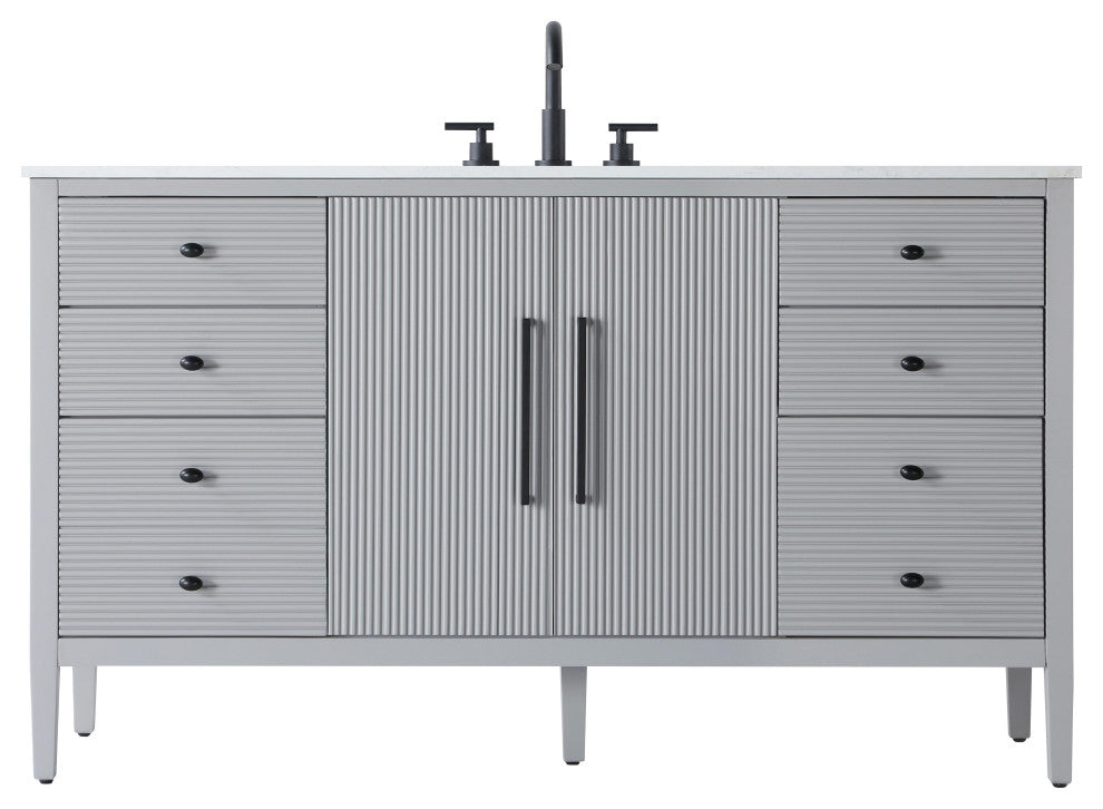 Home Living 60" Single Bathroom Vanity, Grey