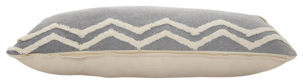 Soft Chevron Bordered Throw Pillow, 14" X 36"