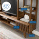 Media TV Stand Console Table, Wood, Brown Walnut, Modern, Lounge Hospitality