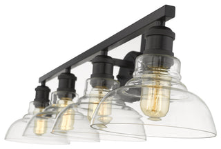 Golden Lighting 0305-BA4 Carver 4 Light 8"W Vanity Light - Matte Black /