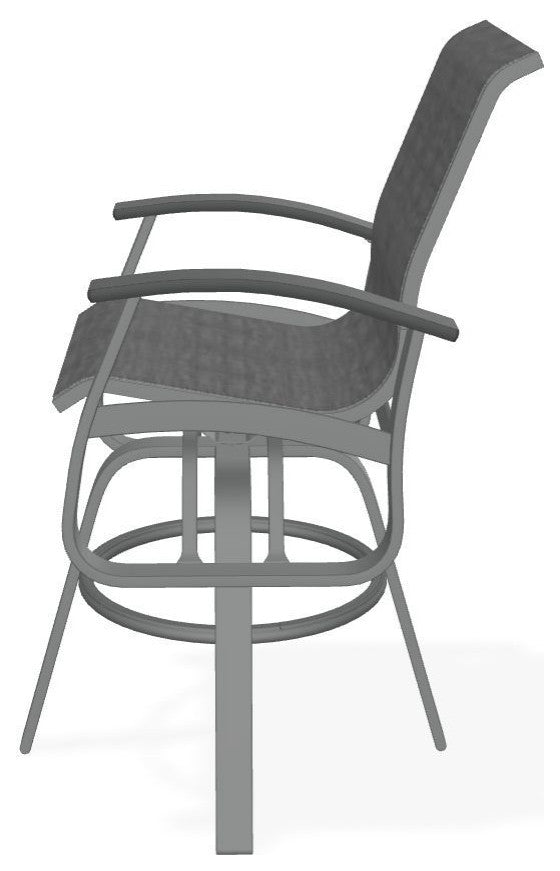 Belle Isle Sling Bar Height Outdoor Swivel Armchair, Collect Charcoal/Graphite