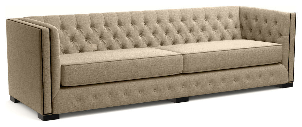 Nativa Interiors Mirel 108" Sofa, Flax, Deep Plush Depth