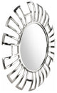 Silver Geometric Design Round Mirror