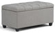 Rectangle Lift Top Storage Ottoman Bench Tufted Linen Look Fabric, Gray