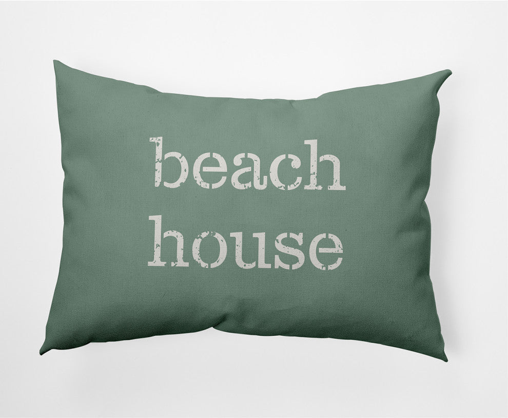 14x20" Beach House  Nautical Decorative Indoor Pillow, Sage