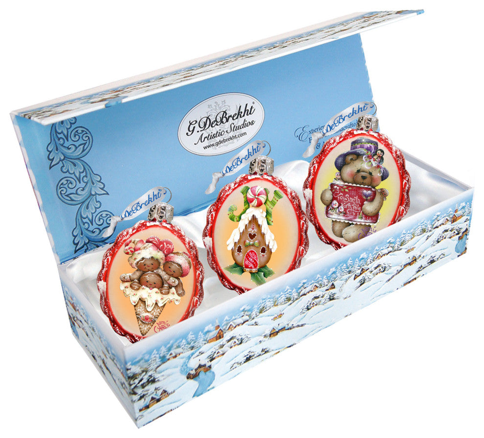 Holiday Kiss Mercury Glass Ornaments