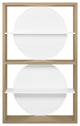 Zero Contemporary Unique Wood Book Shelf Display, Light Oak/Pure White