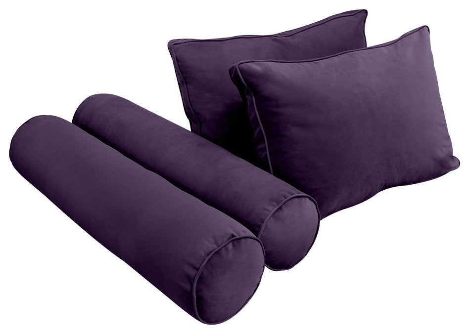 STYLE V1 Full Velvet Pipe Trim Indoor Daybed Bolster Pillow |COVER ONLY| AD339