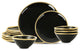 Christian Siriano Akoya Porcelain 24-Piece Dinnerware Set, Black