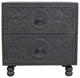 Cory 2-Drawer Solid Wood Nightstand, Gray Finish